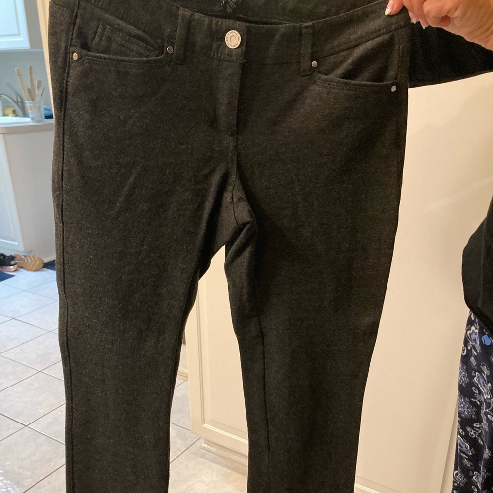 Gray slim trouser dress pants